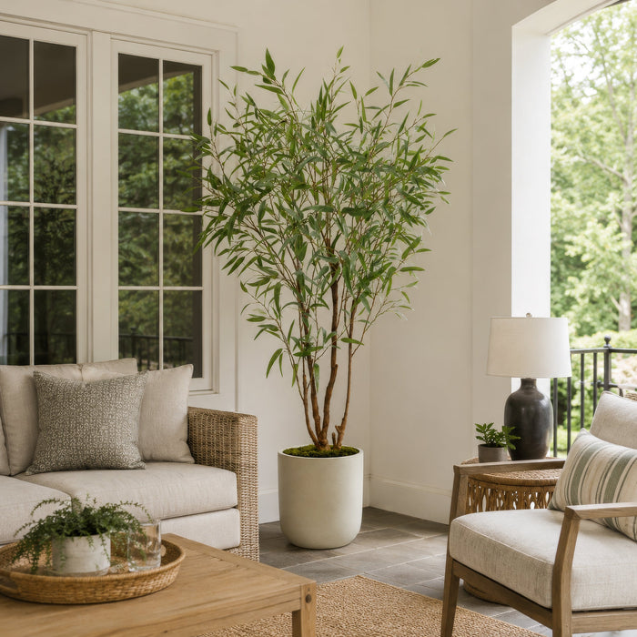 7'6" Silk Eucalyptus Tree w/Pot -Green - LTB031-GR
