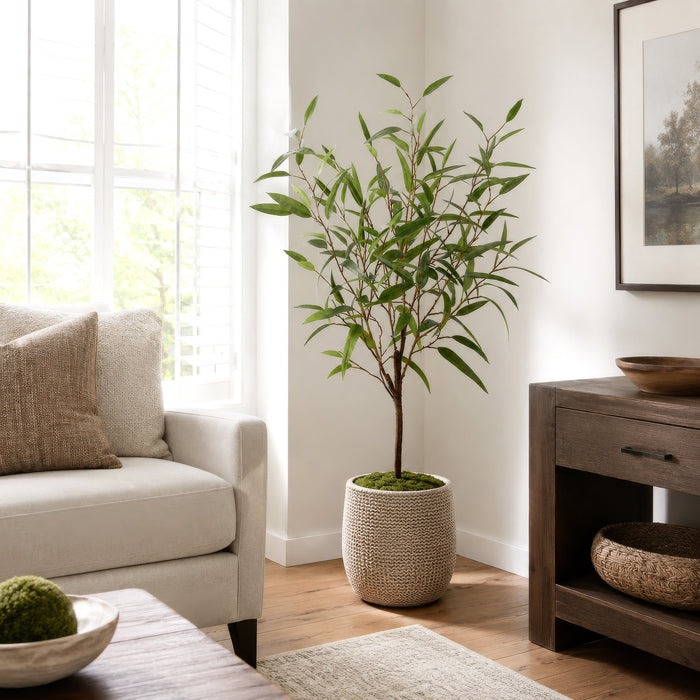 4' Silk Eucalyptus Tree w/Pot -Green - LTB033-GR
