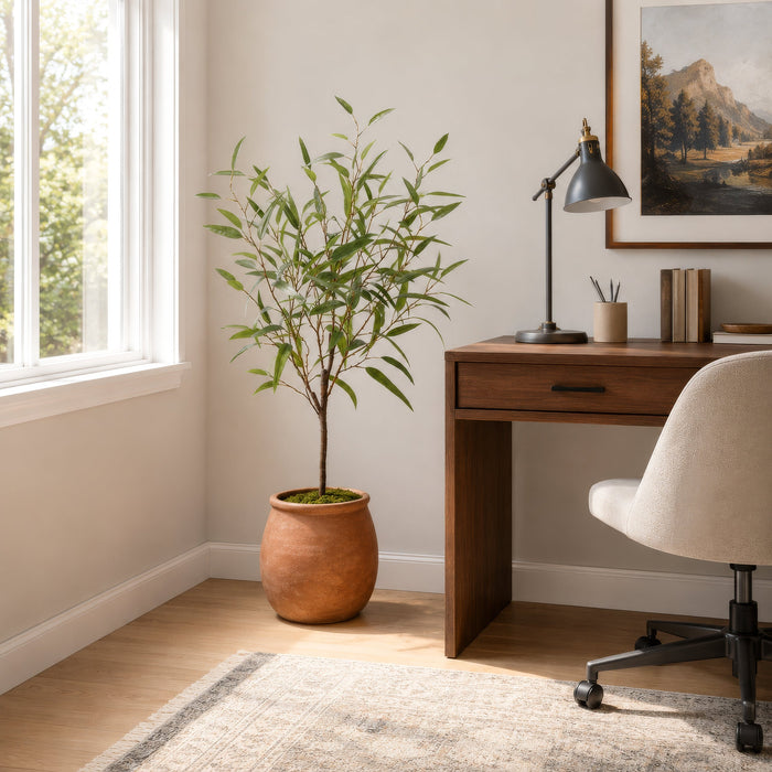 4' Silk Eucalyptus Tree w/Pot -Green - LTB033-GR