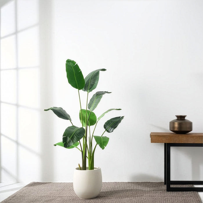 5' Bird Of Paradise Silk Palm Tree w/Pot -Green - LZB605-GR