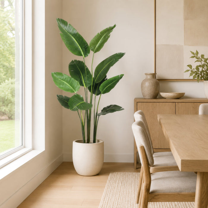 5' Bird Of Paradise Silk Palm Tree w/Pot -Green (Pack of 2) - LTB605-GR