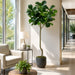 7' Fiddle Leaf Fig Artificial Tree w/Pot -Green - LZF156-GR
