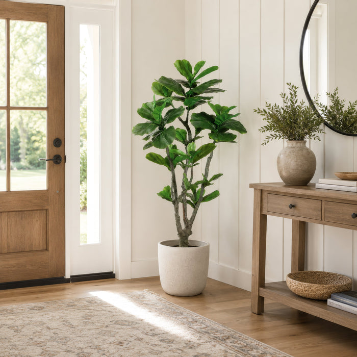 4' Fiddle Leaf Fig Silk Tree w/Pot -Green (Pack of 2) - LTF704-GR
