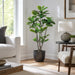 4' Fiddle Leaf Fig Silk Tree w/Pot -Green (Pack of 2) - LTF704-GR