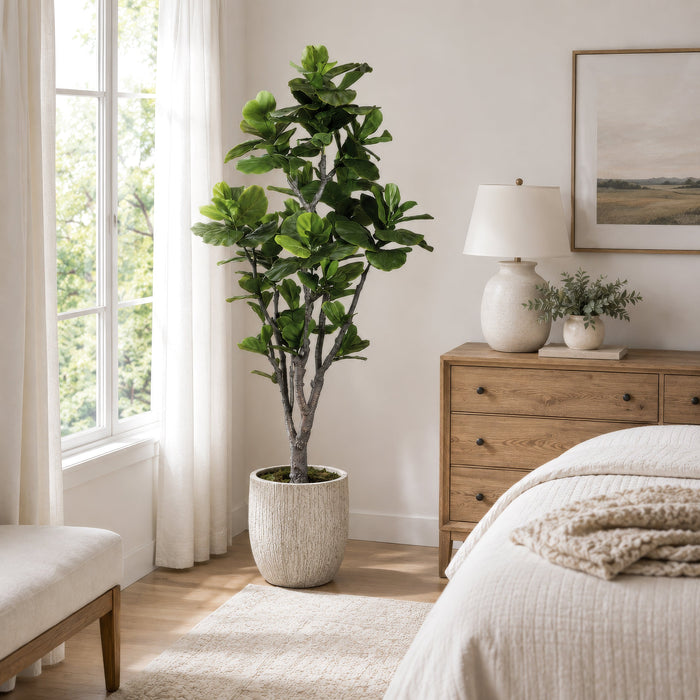 6' Fiddle Leaf Fig Faux Tree w/Pot -Green (Pack of 2) - LTF706-GR