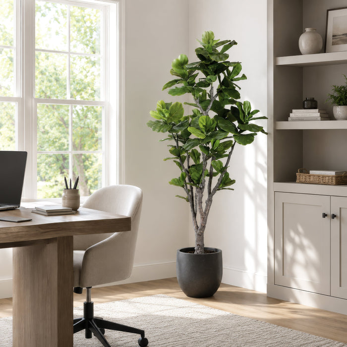 6' Fiddle Leaf Fig Faux Tree w/Pot -Green (Pack of 2) - LTF706-GR