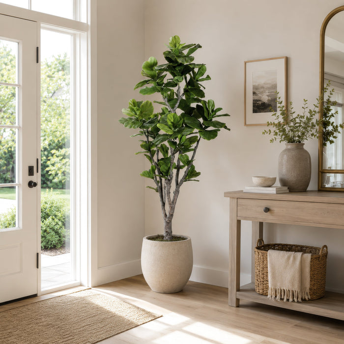 6' Fiddle Leaf Fig Faux Tree w/Pot -Green (Pack of 2) - LTF706-GR