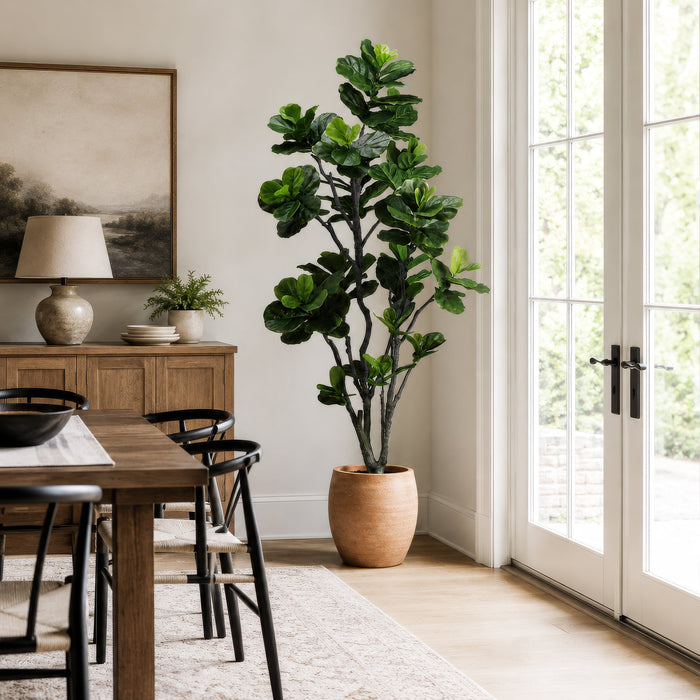 7' Fiddle Leaf Fig Faux Tree w/Pot -Green - LTF707-GR