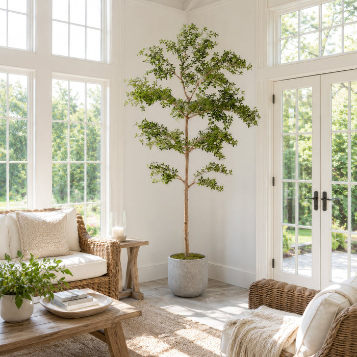 9' Shady Lady Olive Silk Tree w/Pot -Green - LTP931-GR