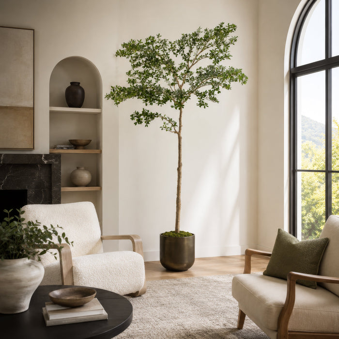 9' Shady Lady Olive Silk Tree V2 w/Pot -Green - LTP936-GR