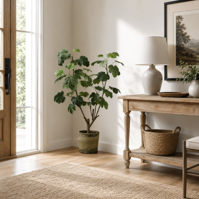 4' Fig Silk Tree w/Clay Pot -Green - LVF148-GR