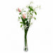 39"Hx19"W Tulip & Fringetree Blossom Silk Flower Arrangement w/Glass Vase -Pink/White - MF8012-PK/WH