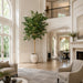 10'6"Hx48"W Ficus Benjamina Leaf Silk Tree w/Cement Planter -Green - MT8001-GR