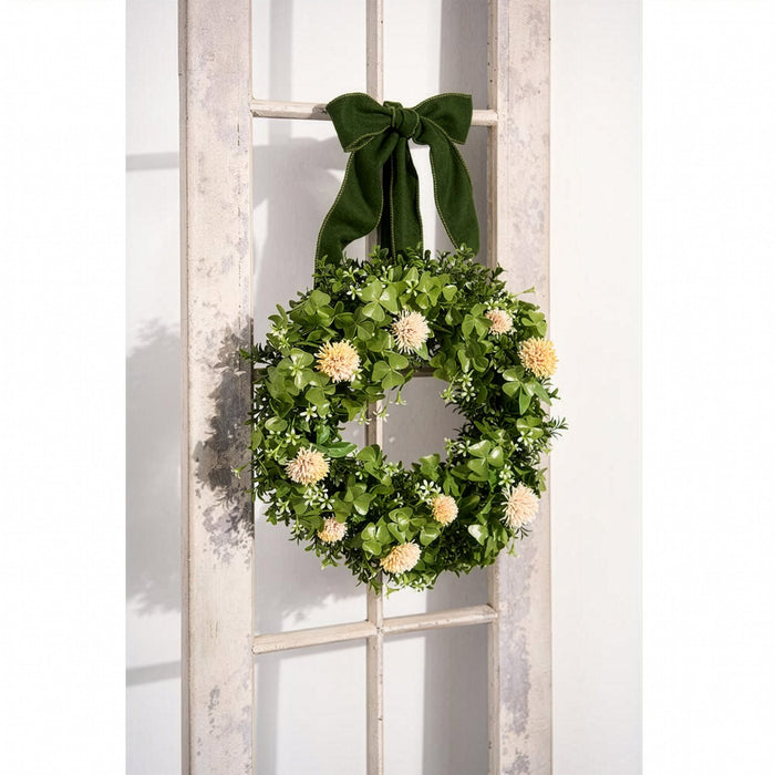 17" Artificial Boxwood Wreath -2 Tone Green (Pack of 6) - PWB323-GR/TT