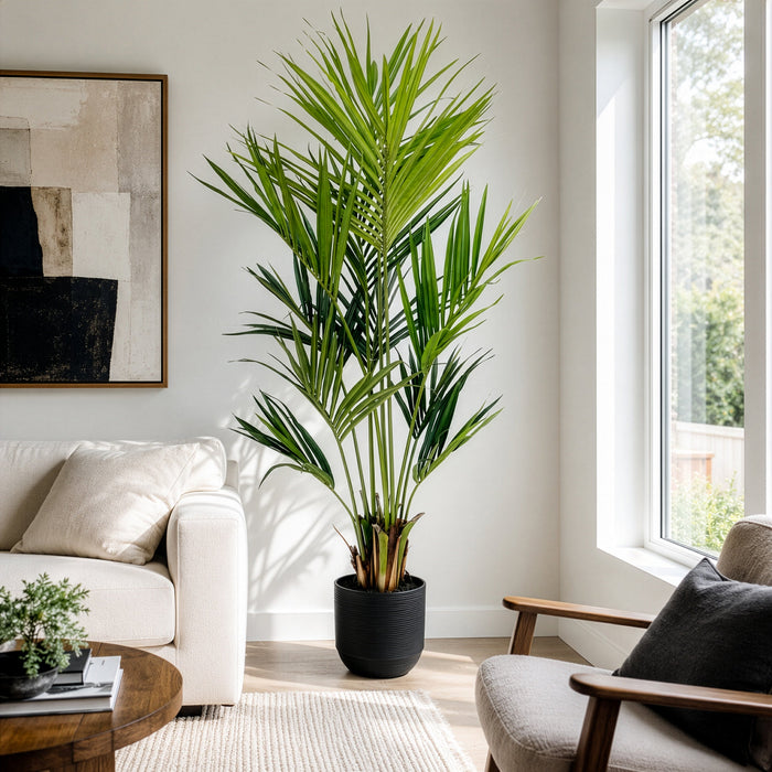 6'4" Silk Kentia Palm Tree w/Pot -Green - SAFB185TC