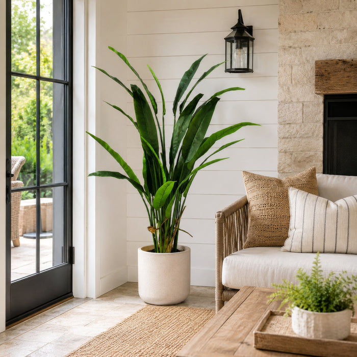 5'3" Bird Of Paradise Silk Palm Tree w/Pot -Green - SAFB415TB