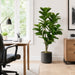 4'6" Real Touch Fiddle Leaf Fig Silk Tree w/Pot -90 Leaves -Green - SAFDYL209