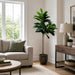 5'6" Real Touch Fiddle Leaf Fig Silk Tree w/Pot -34 Leaves -Green - SAFDYL3083