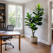 5'10" Real Touch Fiddle Leaf Fig Silk Tree w/Pot -77 Leaves -Green - SAFDYL3088