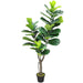 5'10" Real Touch Fiddle Leaf Fig Silk Tree w/Pot -77 Leaves -Green - SAFDYL3088