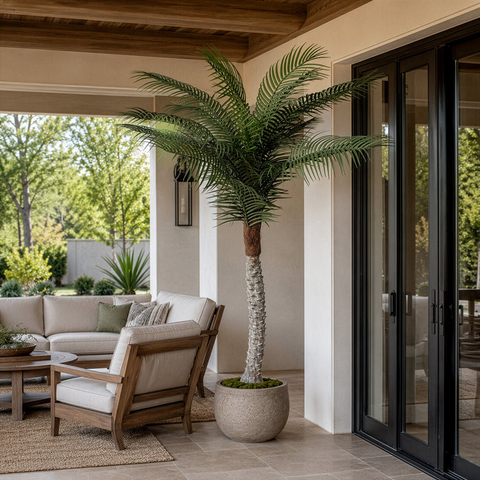 6'10" Outdoor UV-Proof Artificial Phoenix Palm Tree w/Pot -Green - SAFEV61219