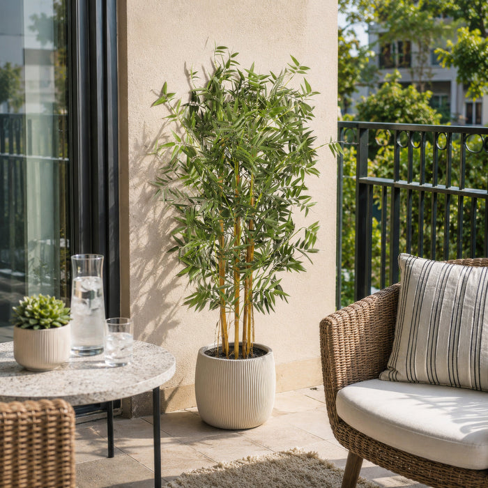4' Outdoor UV-Proof Artificial Bamboo Tree w/Pot -Green - SAFTCF76