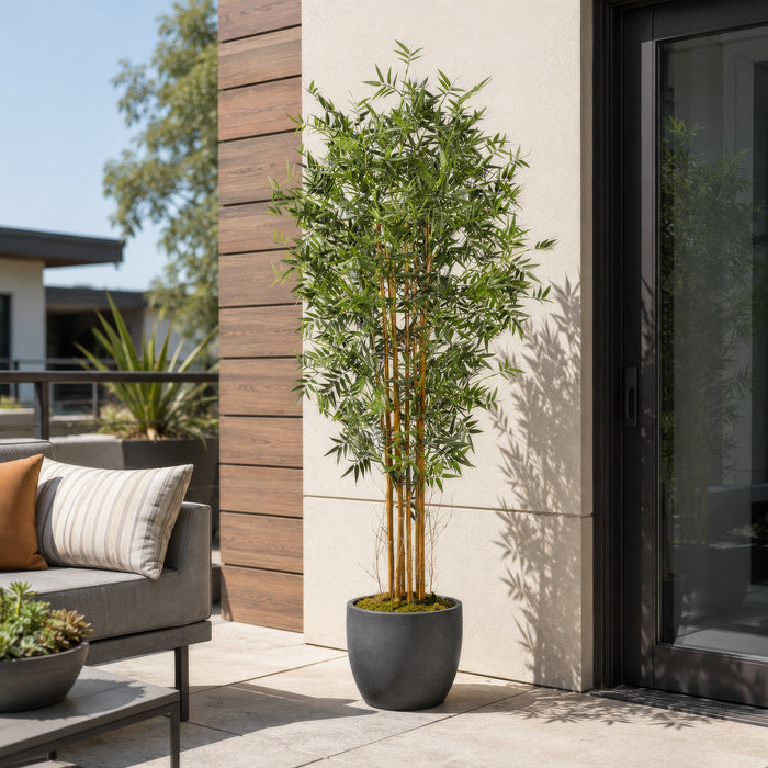 6' Outdoor UV-Proof Artificial Bamboo Tree w/Pot -Green - SAFTCF78