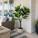 4'9" Outdoor UV-Proof Artificial Fiddle Leaf Fig Tree w/Pot -Green - SAFTCL191