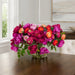 16"Hx27"W Mixed Ranunculus, Peony & Queen Anne Silk Flower Arrangement w/Glass Vase -Mixed Colors - WF0187-MX