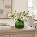 14"Hx18"W Rudbeckia & Grass Artificial Flower Arrangement w/Glass Vase -White/Green - WF0722-WH/GR