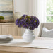 10"Hx9"W Mixed Queen Anne Lace & Sedum Artificial Flower Arrangement w/Ceramic Vase -Purple/Lavender - WF0739-PU/LV