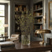 38"Hx24"W Mini Leaves On Twigs Artificial Arrangement w/Glass Vase -Green/Brown - WF0755-GR/BR