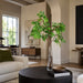 32"Hx28"W Mountain Ash Branch Artificial Arrangement w/Tall Glass Vase -Light Green - WF0765-GR/LT