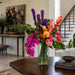 29"Hx30"W Mixed Tropical Silk Flower Arrangement w/Glass Vase -Mixed Colors - WF0789-MX