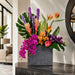 33"Hx30"W Mixed Tropical Silk Flower Arrangement w/Cement Planter -Mixed Colors - WF0840-MX