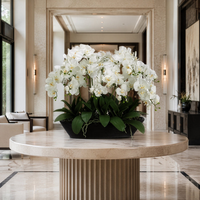 27"Hx30"W Phalaenopsis Orchid Silk Flower Arrangement -Cream - WF1153-CR