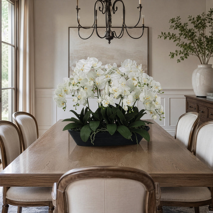 27"Hx30"W Phalaenopsis Orchid Silk Flower Arrangement -Cream - WF1153-CR