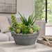 15"Hx15"W Succulent Artificial Plant w/Fiber Cement Pot -Green - WF1590-GR