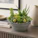 15"Hx15"W Succulent Artificial Plant w/Fiber Cement Pot -Green - WF1590-GR