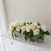 9"Hx19"W Rose & Berry Silk Flower Arrangement -White/Green - WF1756-WH/GR