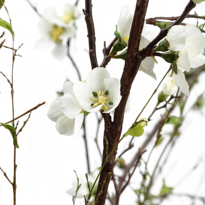 48" Quince Blossom & Twig Silk Flower Arrangement -Cream - WF3653-CR