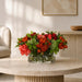 17"Hx21"W Rose & Dahlia Silk Flower Arrangement -Red/Green - WF9151-RE/GR