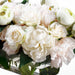 10"Hx23"W Silk Peony, Ranunculus & Rose Flower Arrangement w/Glass Vase -White/Pink - WF9392-WH/PK
