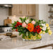 16"Hx25"W Ranunculus, Peony & Lemon Silk Flower Arrangement w/Glass Vase -Cream/Green - WF9518-CR/GR