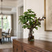 36"Hx33"W Artificial Fig Branches w/Glass Vase -Green/Burgundy - WF9528-GR/BU