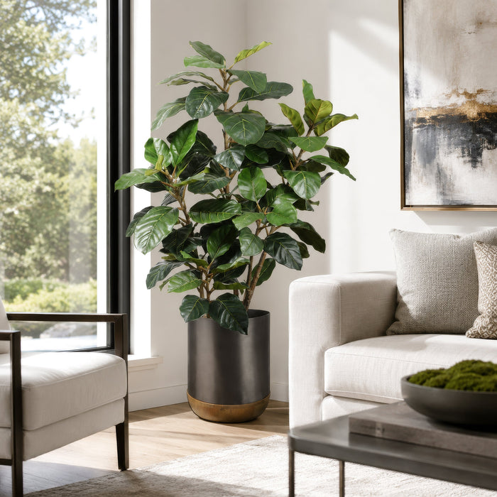 4'9" Silk Ficus Tree w/Planter -Green - WP0709-GR