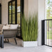 5'1"Hx30"W Wild Grass Wall Divider Artificial Plant w/White Fiberglass Planter -Light Green - WP0734-GR/LT