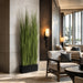 7'2"Hx30"W Wild Grass Wall Divider Artificial Plant w/Black Fiberglass Planter -Light Green - WP0735-GR/LT