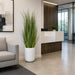 5'4"Hx15"W Wild Grass Artificial Plant w/White Cement Planter -Light Green - WP0738-GR/LT