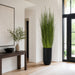 8'Hx20"W Wild Grass Artificial Plant w/Black Cement Planter -Light Green - WP0743-GR/LT